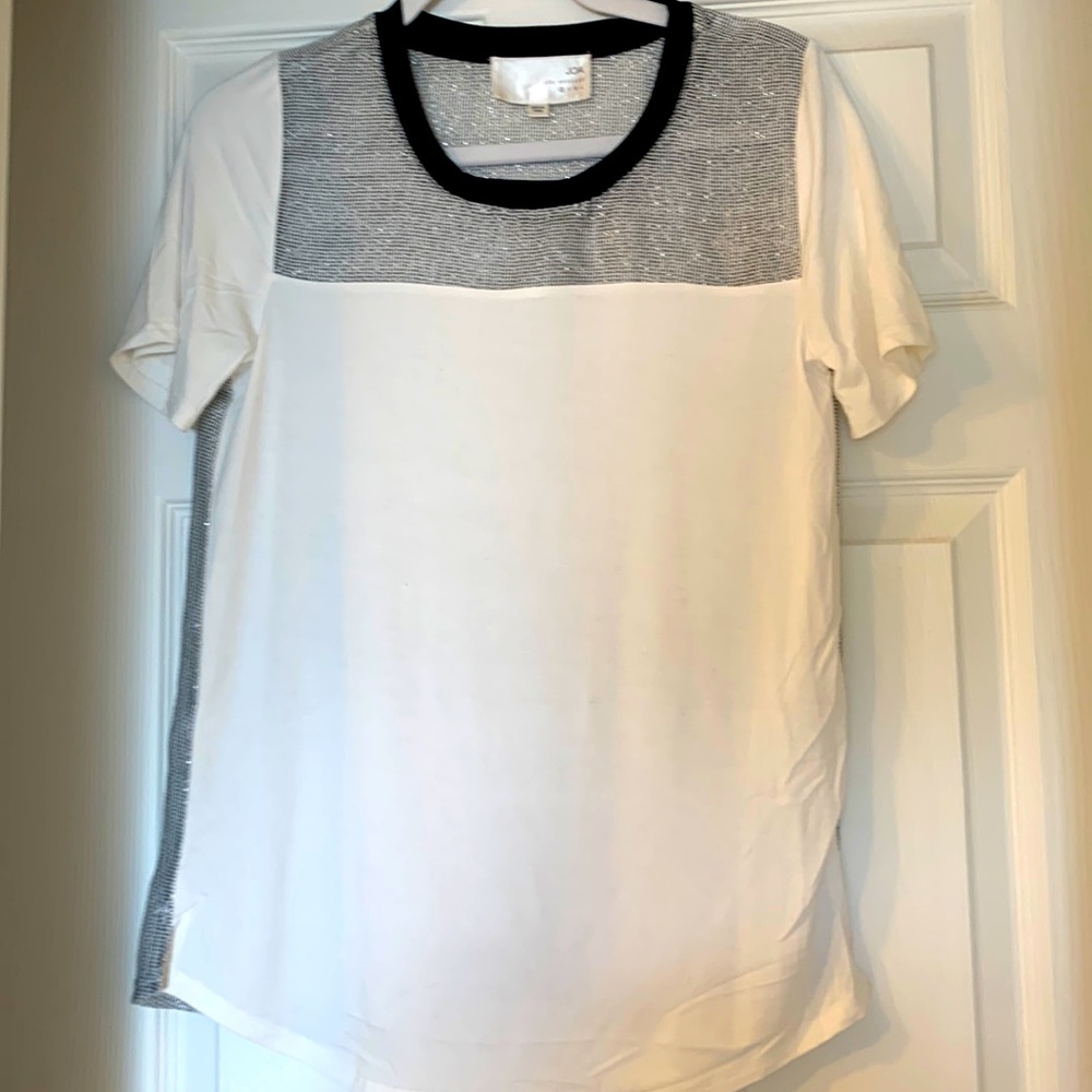 JOA Los Angeles XS white t-shirt with mesh back, new without tags, metallic mesh
